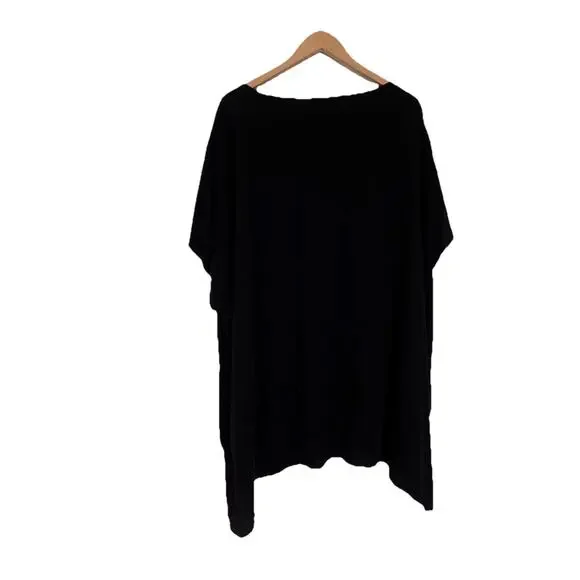 Eileen Fisher black silk tunic top size Large - Picture 3 of 5